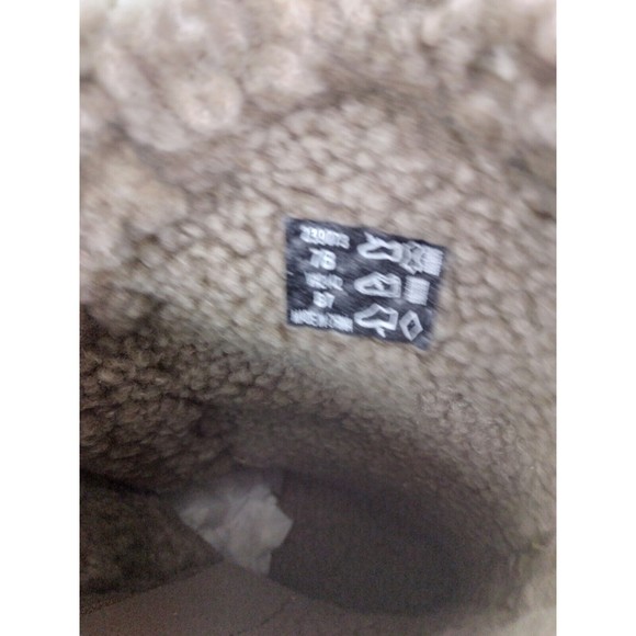 Lands' End Tan Suede Leather Boots Fleece Lining Zip Up Mid Calf Womens Size 7B - Picture 7 of 8